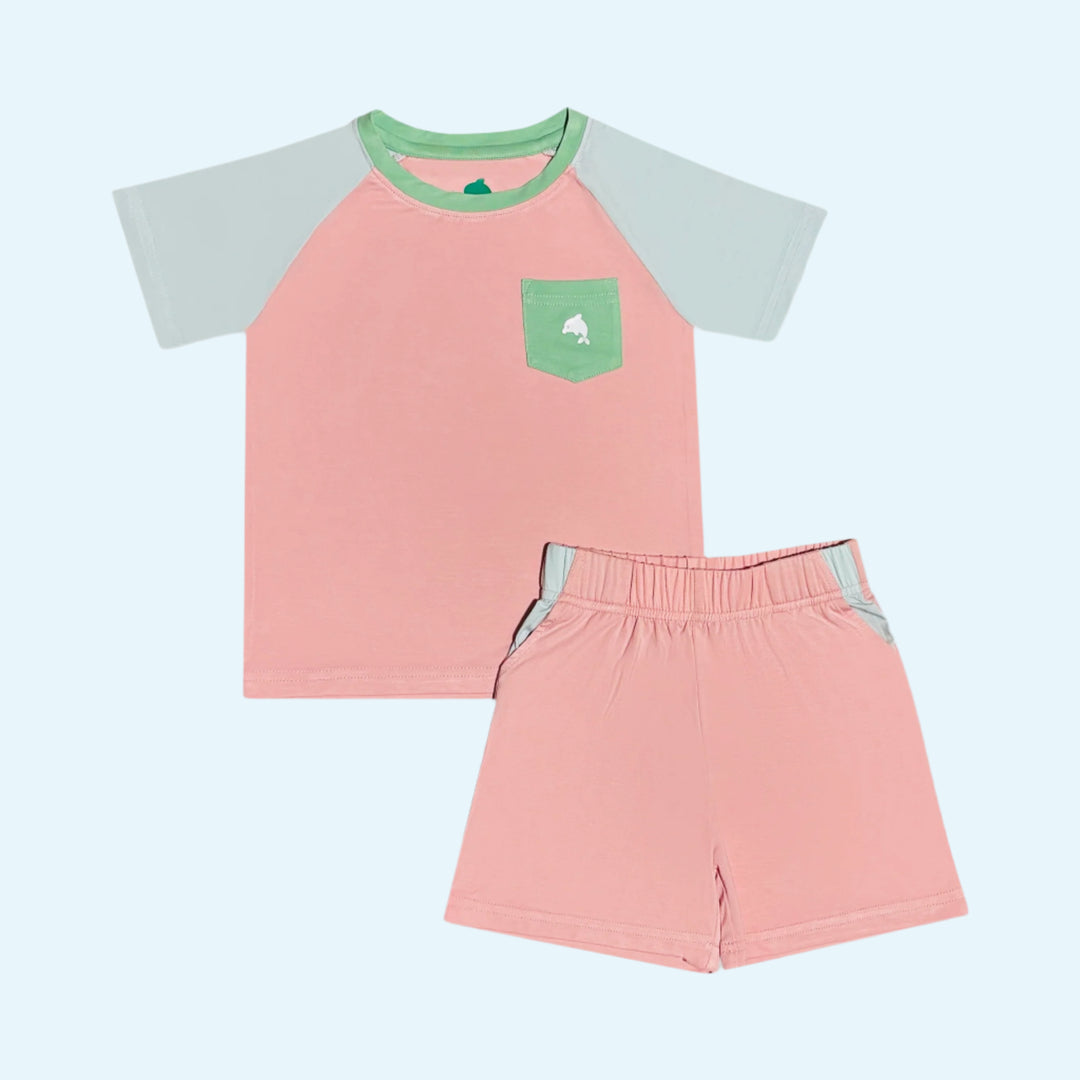 SUNRISE SET - Raglan Sleeve and Short Pant (Pink)