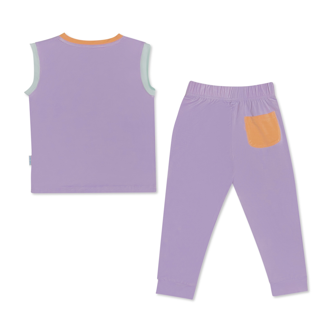 ANYWHERE SET - Cap Sleeve Top and Long Pant (Lilac)